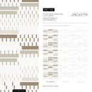 Geometric Wallpaper with Modern Striped Accents in Brown and Beige - C168