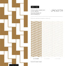 Geometric Wallpaper with an Interlocking L-Shape Motif in Brown and White - C182