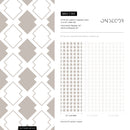 Geometric Wallpaper with a Minimalist Diamond Lattice in Taupe - C183