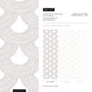 Geometric Wallpaper with a Dotted Scallop Pattern in Greige - C051