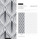 Abstract Wallpaper with Flowing Leaf Motifs in Navy Blue and Cream - C387