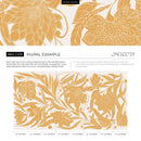 Art Nouveau Wallpaper with a Stylized Floral Motif in Yellow and White - C438