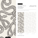Snake Wallpaper with an Intricate Serpentine Motif in Cream and Dark Taupe - C576