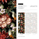 Chinoiserie Wallpaper with Birds and Peonies in Red, Orange and Black - C727