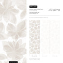Floral Wallpaper with a Watercolor Flower Motif in Beige and Cream - C862