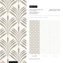 Art Deco Wallpaper with a Stylized Fan Motif in Beige - C570