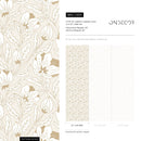 Art Nouveau Wallpaper with a Stylized Floral Motif in Beige and Tan - C694