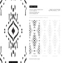 African Wallpaper with a Sketched Ikat Motif in Black and White - C803