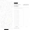 Floral Wallpaper with Minimalist Peony Line Art in Taupe - ZAED