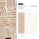 Modern Abstract Wallpaper with Rounded Brush Strokes in Brown - ZAAC