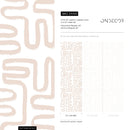 Modern Abstract Wallpaper with Continuous Rounded Lines in Beige and Cream - ZAAW