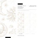 Minimalist Celestial Wallpaper with Vintage Sun, Moon, and Cloud Illustrations in Beige - ZABB