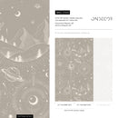 Astrology Wallpaper with Celestial Mountains in Taupe and Cream - D340