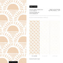 Scallop Wallpaper with a Boho Sunrise Motif in Orange - D348