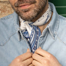 Verona - Silk Neckerchief - White & Blue
