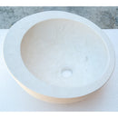 White Limestone Natural Stone Sloped Rim Above Vanity Bathroom Sink top view