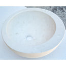 White Limestone Natural Stone Sloped Rim Above Vanity Bathroom Sink top view