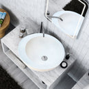 White Limestone Natural Stone Sloped Rim Above Vanity Bathroom Sink bathroom top view