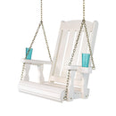 Amish Casual Heavy Duty Outdoor Wood Swing Chair in White Stain