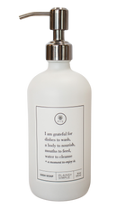 SALE | I Am Grateful White Glass Dispenser | 16 oz. | Plains + Simple