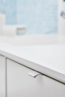 Matte White "Edge Straight" Tab Drawer Pulls