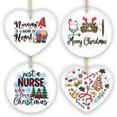 Cute Christmas Ornament Nursing Set, Bundle of Four Nurse Themed Gifts