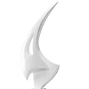 White Sail Floor Sculpture With White Stand, 70" Tall