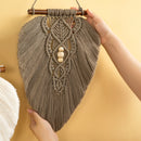 White and Taupe Macrame Leaf Wall Hanging Set