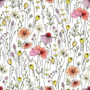 Colorful Wildflowers Peel and Stick Wallpaper