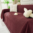 Solid Color Chenille Sofa Throw Blanket, Soft & Plush Decorative Couch Throw Cover