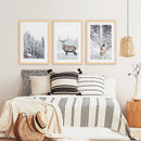 Winter Animal Wall Decor Set of 3. Snowy Forest, Deer