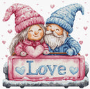 Winter Love Gnome Couple Counted Cross Stitch Kit by Luca-S B1443L