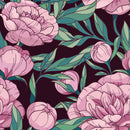 Fashionable Modern Dark Wallpaper with Peonies