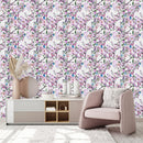 White Wallpaper with Apricot Tree