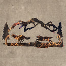 Wolves, Mountains and Trees Metal Art (