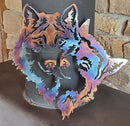 Two Wolves in Love Metal Art (