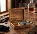 Wood Box Whiskey Stone Set