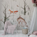 Woodland Forest Animals Wallpaper - Peel and Stick Wall Mural