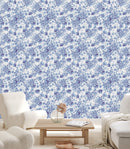 Stylish Blue Floral Wallpaper Chic Quality