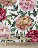 Stylish Modern Peonies Wallpaper