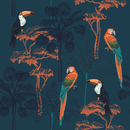 Dark Wallpaper with Parrots