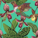 Hummingbird on Flowers Wallpaper