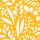 Yellow Wallpaper with Leaves