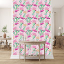 Brightly Pink Flamingos Wallpaper