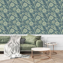 Contemporary Green Monogram Wallpaper