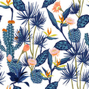 Dark Blue Cactus Wallpaper
