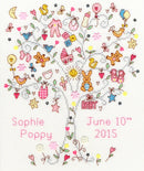 Love Baby Girl Birth Sampler Counted Cross Stitch Kit by Bothy Threads XKA7