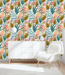 Multicolored Sprigs Wallpaper