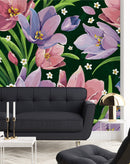 Stylish Dark Tulips Wallpaper Chic