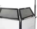 DJ Booth Tabletop With 8FT Lighting Truss Stand Package by FAT TOAD - Foldable Panel Portable Stage Platform Facade Scrim Cover, Video Light Display